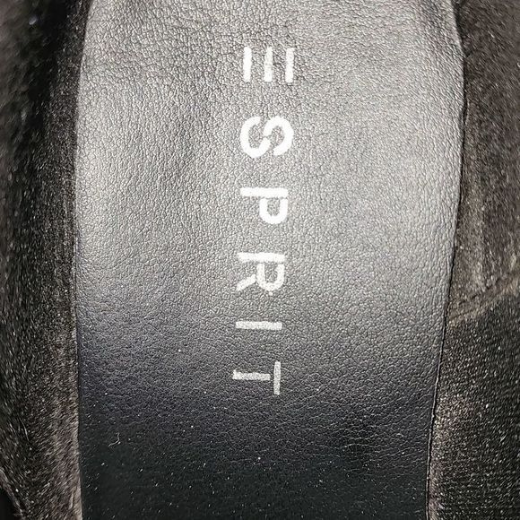 ESPRIT Troy Black Faux Suede Ankle Boots W/ Silvertone Side Zip 8.5 - Picture 6 of 10